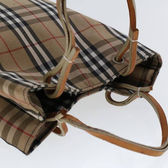 BURBERRY Nova Check Hand Bag Nylon Beige Auth ep1099 - Picture 6 of 16
